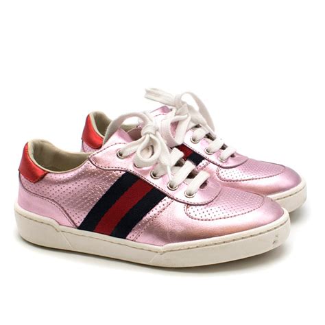 gucci pink leather sneakers|gucci white women's sneakers.